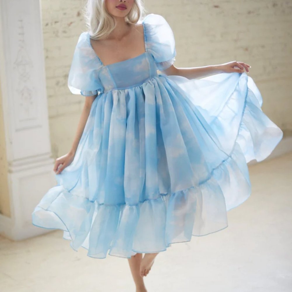 Selkie The Head in the Clouds French Puff Midi Dress - Picture 2 of 9